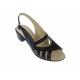 OFERTA MARIMEA  38  - Sandale dama de vara cu toc de 5 cm, din piele naturala, neagra, LS26NBOX