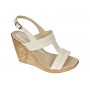 Oferta 37 Sandale dama din piele naturala lacuita, platforme de 10 cm LS300CREMLAC