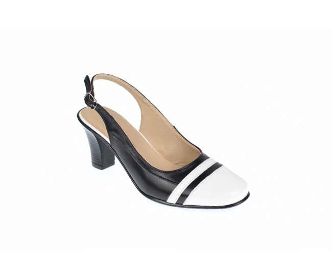Oferta marimea 36 - Pantofi dama eleganti, decupati, din piele naturala, toc de 5 cm - LS301AN