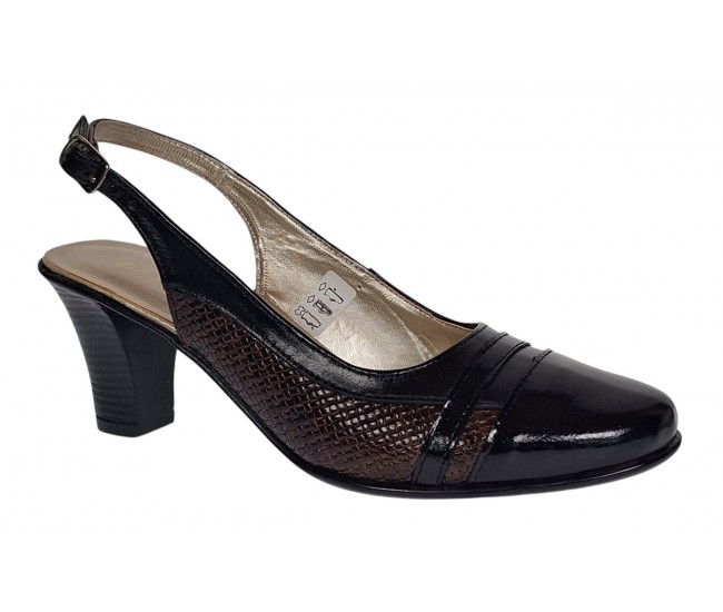 Marimea 36 Pantofi dama decupati din piele naturala - Model cu toc 7cm - LS301MN