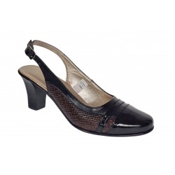 Marimea 36 Pantofi dama decupati din piele naturala - Model cu toc 7cm - LS301MN