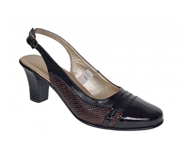 Marimea 36 Pantofi dama decupati din piele naturala - Model cu toc 7cm - LS301MN