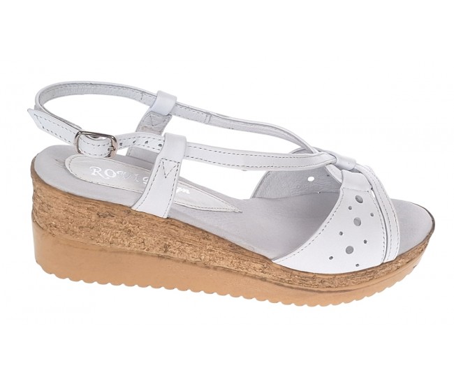 Sandale dama din piele naturala cu platforme de 6 cm LS36A2 Marimea 38