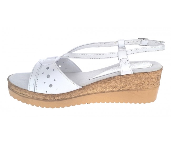 Sandale dama din piele naturala cu platforme de 6 cm LS36A2 Marimea 38