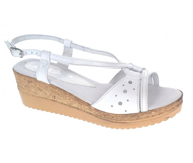 Sandale dama din piele naturala cu platforme de 6 cm LS36A2 Marimea 38
