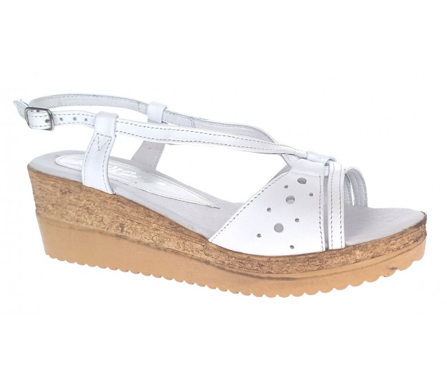 Sandale dama din piele naturala cu platforme de 6 cm LS36A2 Marimea 38