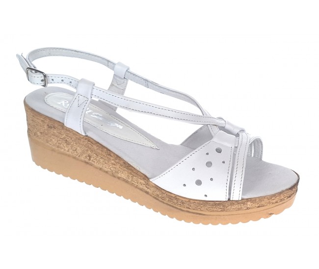 Sandale dama din piele naturala cu platforme de 6 cm LS36A2 Marimea 38