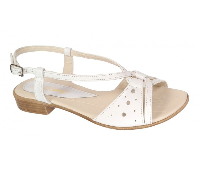 Sandale dama albe, din piele naturala, ROVI Design - LS36A Marimea 38