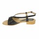 Oferta marimea 39 - Sandale dama,  din piele naturala, platforme de 2cm, culoare negru box- LS36NBOX