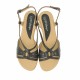 Oferta marimea 39 - Sandale dama,  din piele naturala, platforme de 2cm, culoare negru box- LS36NBOX
