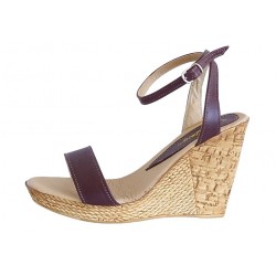 Oferta marimea 35 Sandale dama din piele naturala culoare maro toc 10cm LS415M