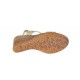 Oferta sandale dama din piele naturala lac, culoare bej, platforme de 8 cm  - LS46BEJLAC