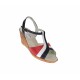 OFERTA MARIMEA 40  - Sandale dama din piele naturala cu platforme 7cm, Rosu, Alb, Negru, BOX,LS47RANBOX