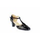 OFERTA MARIMEA 37 -Sandale negre dama din piele naturala cu toc de 7cm - LS48LACN