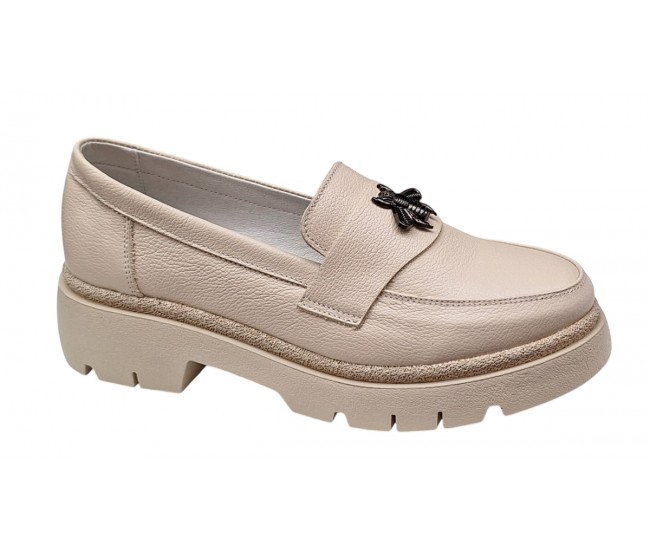 Pantofi dama casual din piele naturala - Model Sweet Cream Bee