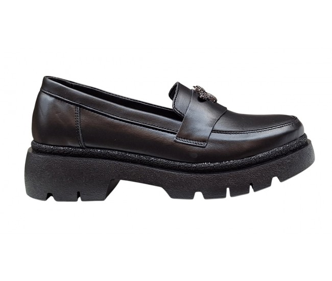 Pantofi dama casual din piele naturala - Model Sweet Black Bee