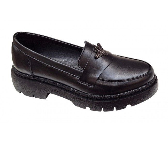 Pantofi dama casual din piele naturala - Model Sweet Black Bee