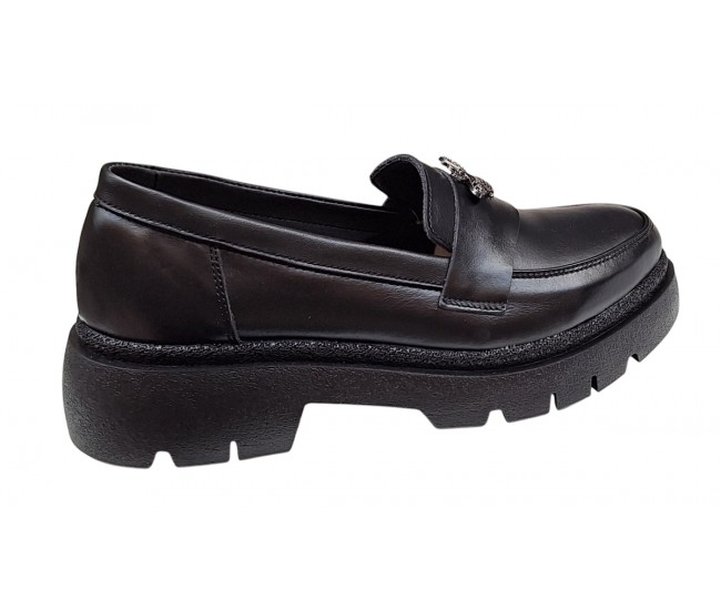 Pantofi dama casual din piele naturala - Model Sweet Black Bee