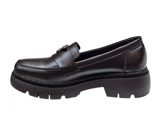 Pantofi dama casual din piele naturala - Model Sweet Black Bee