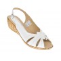 OFERTA MARIMEA  39  - Sandale dama, din piele naturala, alb, cu platforma de 4cm - LS52A