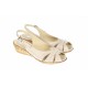Oferta marimea 36,  38 -  Sandale dama  bej, din piele naturala, cu platforme de 5cm - LS52B