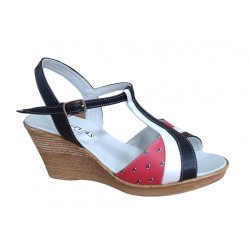 OFERTA! marimea 35, 37 -Sandale dama din piele naturala, cu platforme de 7 cm - LS61NAR