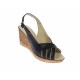 OFERTA MARIMEA  40  - Sandale dama de vara cu platforme de 7 cm, din piele naturala, neagra, LS66NBOX