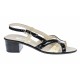 Oferta Sandale dama din piele naturala LAC, negru si bej Marimea 35