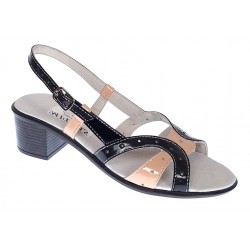 Oferta Sandale dama din piele naturala lacuita, negru nud Marimea 35 Oferta Sandale dama din piele naturala lacuita, negru nud Marimea 35