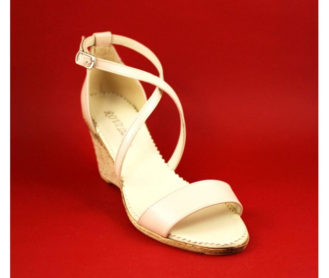Oferta marimea 37 - Sandale dama din piele naturala bej - Made in Romania - LS7BEJ