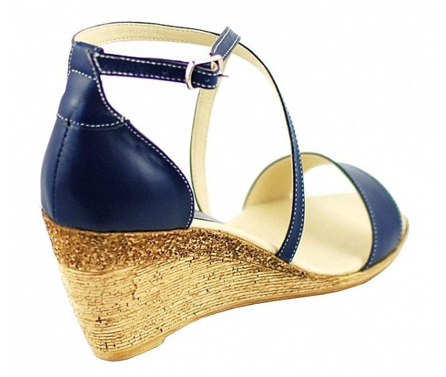 Oferta Marimea 36 Sandale dama din piele naturala bleumarin - LS7BLU