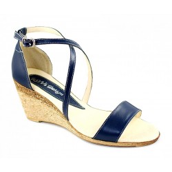 Oferta Marimea 36 Sandale dama din piele naturala bleumarin - LS7BLU