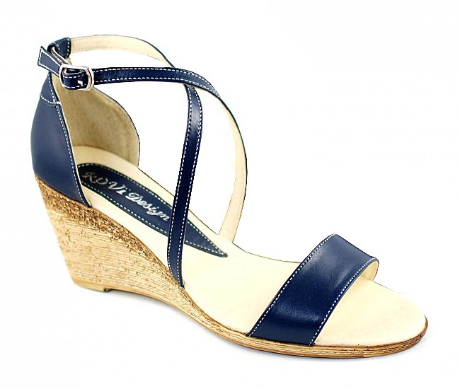 Oferta Marimea 36 Sandale dama din piele naturala bleumarin - LS7BLU