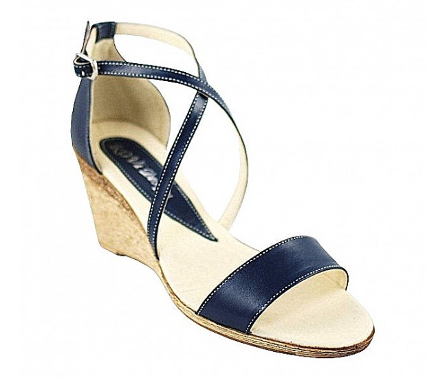 Oferta Marimea 36 Sandale dama din piele naturala bleumarin - LS7BLU