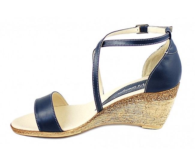 Oferta Marimea 36 Sandale dama din piele naturala bleumarin - LS7BLU