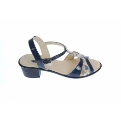 Sandale dama din piele naturala lacuita, bleumarin, S81LBL