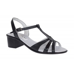 Oferta marmea 36 Sandale dama din piele naturala cu toc de 5cm, Negru, LS8NLAC