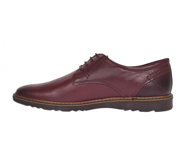 Reducere Marimea 39 Pantofi barbati casual din piele naturala - Visiniu LSIR135VIS