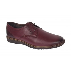 Reducere Marimea 39 Pantofi barbati casual din piele naturala - Visiniu LSIR135VIS
