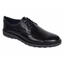 Marimea 44 Pantofi barbati sport negri casual din piele naturala LSP17NS