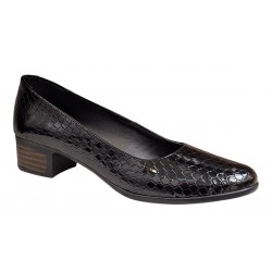 Marimea 39 Pantofi dama casual din piele naturala Negru Croco Lac - STD24CRN