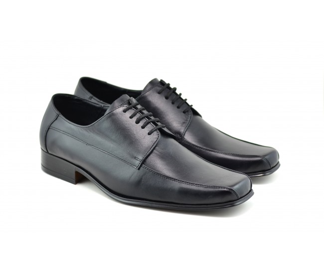 Marimea 43 Pantofi barbati negri eleganti din piele naturala LSTD351SIRET