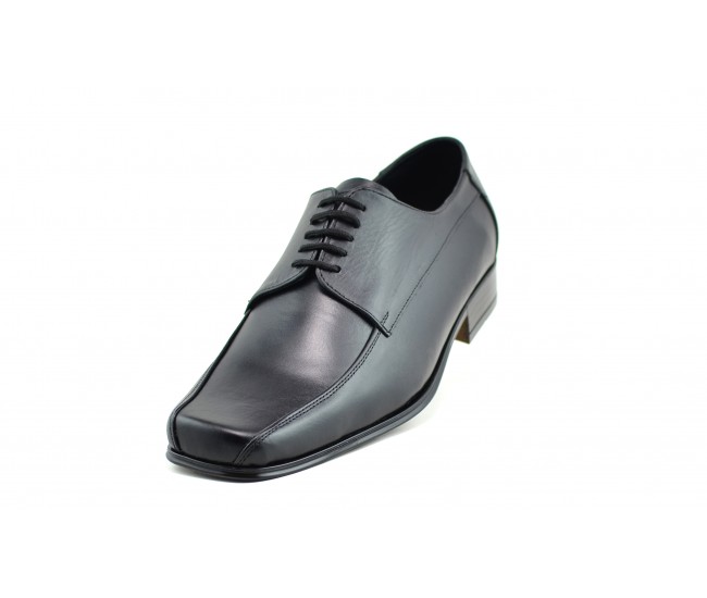 Marimea 43 Pantofi barbati negri eleganti din piele naturala LSTD351SIRET
