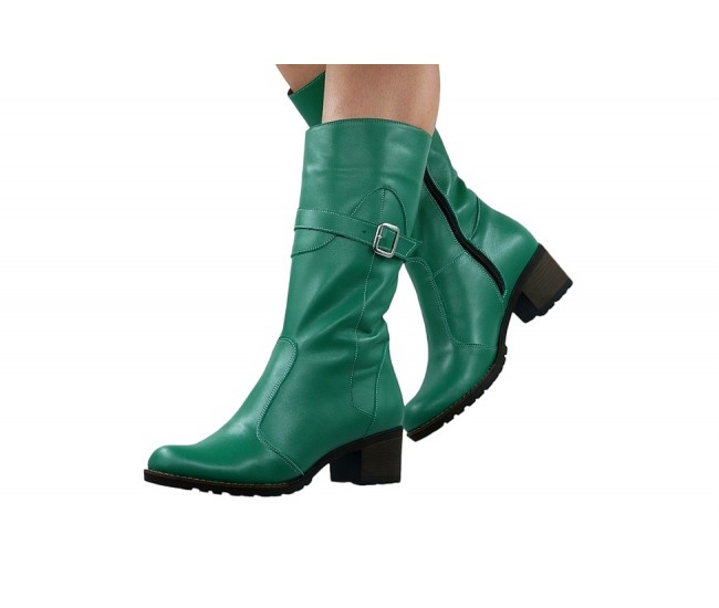 Oferta Marimea 40 Cizme dama imblanite din piele naturala cu fermoar Tanya Rosu LT215ROSUP