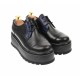 Marimea 39  - Pantofi dama cu  talpa groasa casual, 4 cm, negru cu albastru - LTCC4NA