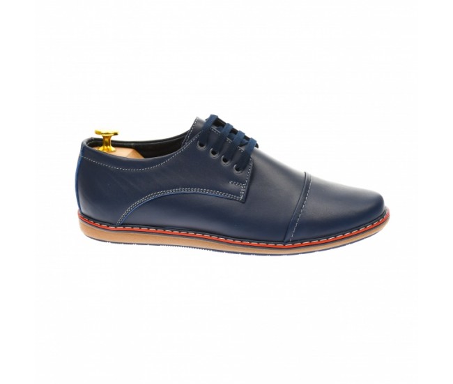 OFERTA MARIMEA  39,  41,  42,  44   - Pantofi barbati casual, din piele naturala, bleumarin  - LTENBOX338BL