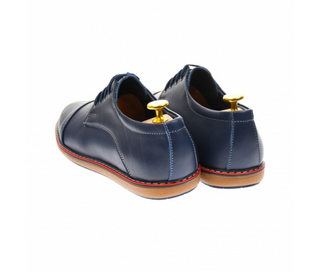 OFERTA MARIMEA  39,  41,  42,  44   - Pantofi barbati casual, din piele naturala, bleumarin  - LTENBOX338BL