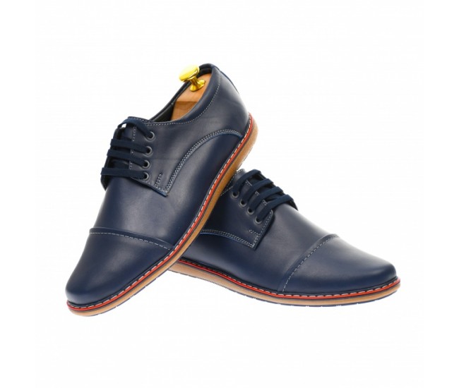 OFERTA MARIMEA  39,  41,  42,  44   - Pantofi barbati casual, din piele naturala, bleumarin  - LTENBOX338BL