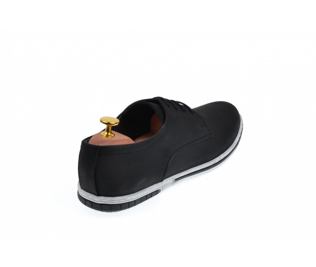 OFERTA MARIMEA  40,   - Tenisi barbati sport din piele naturala neagra LTENBUFNC