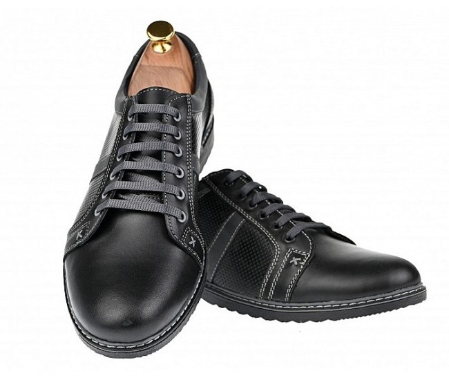 OFERTA MARIMEA 39, 41 - Pantofi barbati, casual, sport, din piele naturala, negru - LTENMARIONEGRU